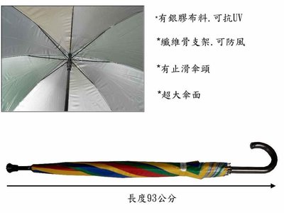 【五百萬雨傘】27英吋直骨銀膠自動四色傘-500萬超大傘面【安安大賣場】