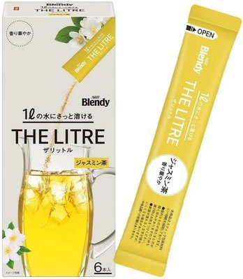 日本AGF THE LITRE 香味清爽茉莉花茶 無糖即溶茉莉花茶粉 4.8gx6本/盒(1公升沖泡專用)