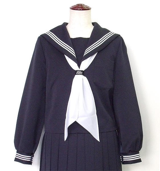 嚴選日本高校水手服代購 富士yacht 日本製女生深藍長袖水手服制服上衣 A尺寸 Yahoo奇摩拍賣