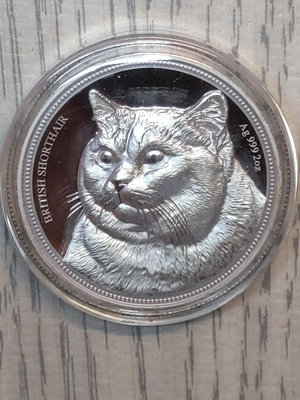 2018年紐埃英國短髮貓2盎司銀幣