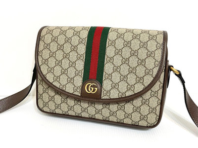 全新品 Gucci 專櫃新款 OPHIDIA 經典綠紅綠 724704 復古翻蓋 郵差包 肩背包 斜背包