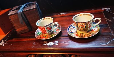 日本製有田燒金彩花卉陶瓷鎏金復古咖啡杯組 下午茶杯馬克杯花茶杯美濃燒九谷燒