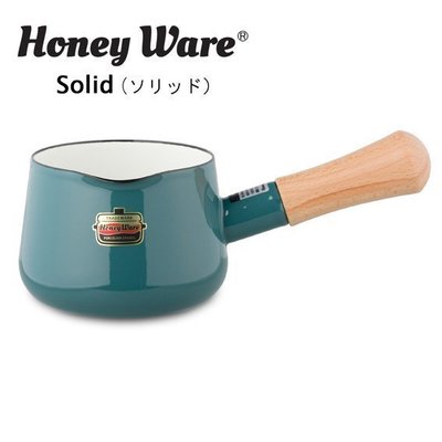 【樂樂日貨】*現貨*土耳其藍色 富士琺瑯 Solid Honey Ware 木柄琺瑯鍋 牛奶鍋 0.75L 副食品
