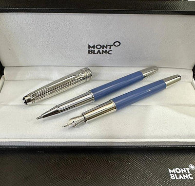 YOYO免運~MontBlanc新款萬寶龍大班系列冰川藍雙色特別款經典簽字筆寶珠筆鋼