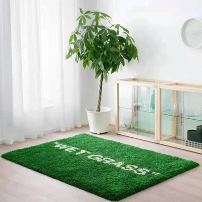 宜家IKEA 濕草地wet grass ow聯名瑪克拉德長絨客廳臥室床邊毯【規格不同，價格不同】~特價