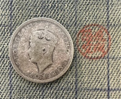 【隱逸空間】 斐濟    喬治六世  1938年  six pence   6便士   銀幣      F~VF