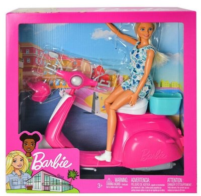 台中＊＊宏富玩具＊＊MATTEL Barbie 芭比娃娃 芭比時尚假期摩托車組合