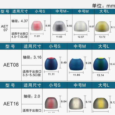 正品日本Acoustune aet07耳機硅膠套aet08入耳式aet16耳塞套耳帽