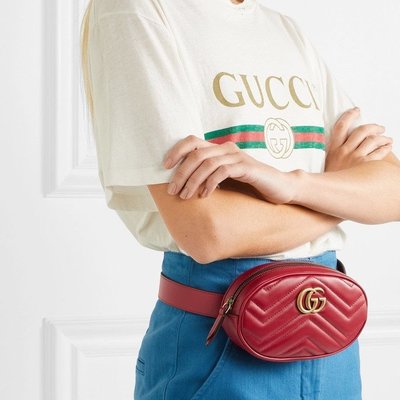 【COCO 精品專賣】Gucci 476434 matelassé leather belt 小型腰包 紅 現貨