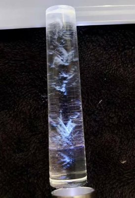 □§Disk的天然水晶§□【美麗煙火】天使的羽毛夢幻藍針水晶圓印材(75x16mm 32g)HY-01