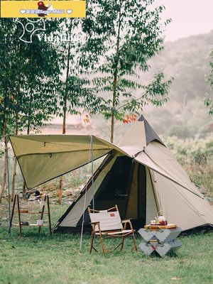 促銷打折 [免運]vidalido戶外露營印第安金字塔自動帳篷遮陽防曬雙層防雨尖塔帳