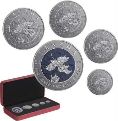 【熱賣精選】【海寧潮期貨】加拿大2019年楓葉維多利亞女王200周年含藍銠銀幣