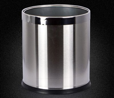 INPHIC-雙層不鏽鋼無蓋垃圾桶家用 酒店客房辦公室衛生間垃圾筒不鏽鋼+烤漆內桶