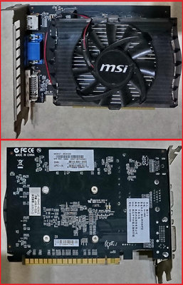 保羅電腦01 MSI MS-V809微星N630GT-MD4GD3 4G顯卡 ,功能正常,請參考內容說明