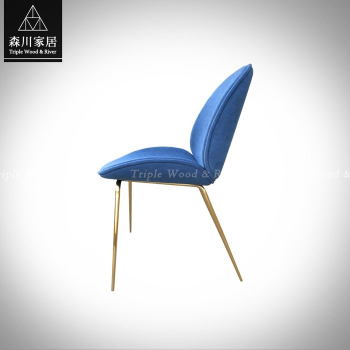 《森川家居》PRC-19RC06-現代輕奢設計絨布貝殼椅 書桌椅餐椅萬用椅/餐廳房間民宿/美式LOFT品東西IKEA