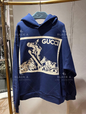 【BLACK A】Gucci SS24 藍色滑雪連帽衛衣 帽T 價格私訊