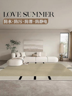 侘寂風地毯客廳2024新款茶幾毯沙發免洗可擦臥室床邊毯秋冬季加厚