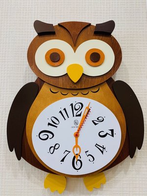 卡朵傢飾～台灣 MIT 設計 木製 造型 藝術時鐘 日式風 可愛 貓頭鷹擺鐘 掛鐘 裝飾品 靜音時鐘 工藝品