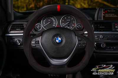 【小鳥的店】寶馬 BMW F世代 F系列 全麂皮紅環款 變形蟲 方向盤 平把 D型