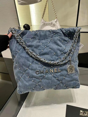 CHANEL香奈兒 Chanel 22 小型垃圾袋 珍珠牛仔包現貨