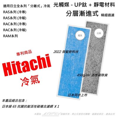 抗菌抗敏 適用 日立 Hitachi 全系列冷專冷暖分離式 冷氣空調 RAS RAC RAM系列 四合一催化觸媒 濾網