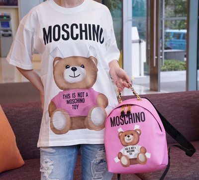 【COCO 精品專賣】Moschino backpack 大型後背包 MOSCHINO 粉紅小熊 現貨