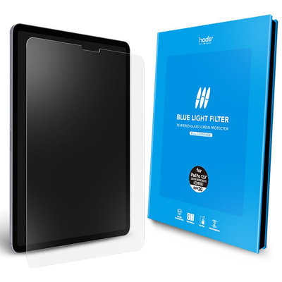 hoda 德國萊因 RPF20 抗藍光 2.5D 滿版 9H 玻璃保護貼，iPad Pro 12.9吋