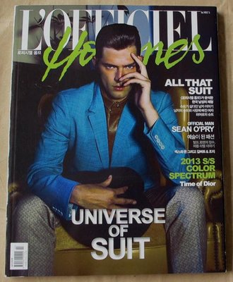 韓國男性流行時尚雜誌 L'OFFICIEL HOMMES KOREA 13年2月號 : Sean O'pry