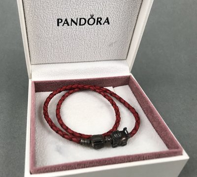 [我是寶琪] Pandora紅色編織皮繩手環