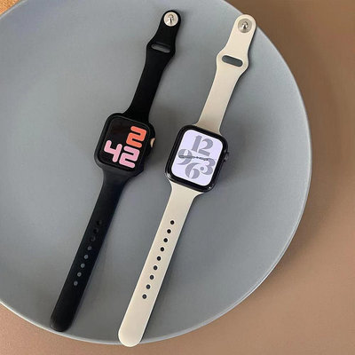 女款 小蠻腰矽膠錶帶 適用於Apple Watch 8 7 6 蘋果手錶as【飛女洋裝】