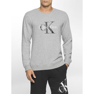 美國百分百【全新真品】Calvin Klein T恤 CK logo 長袖 T-shirt 大學T 灰色 S號 H309