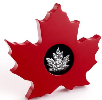 【海寧潮現貨】加拿大2015年世界首枚楓葉異形1盎司精制銀幣