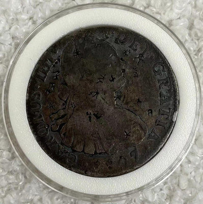 1807年版西班牙卡洛斯四世銀幣，雙柱銀幣，保真老5620