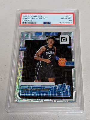 2022 Donruss Choice #201 Paolo Banchero Rated Rookie PSA10