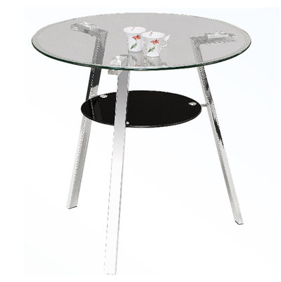 【在地人傢俱】22 便宜購-K71型雙色黑色玻璃3尺雙層休閒圓桌/洽談桌/餐桌 SH116-7