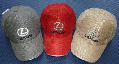 全新 凌志 LEXUS 網眼透氣材質 賽車帽 高球帽 紅 卡其 灰 3色 2頂合購 760元貨到付款含運