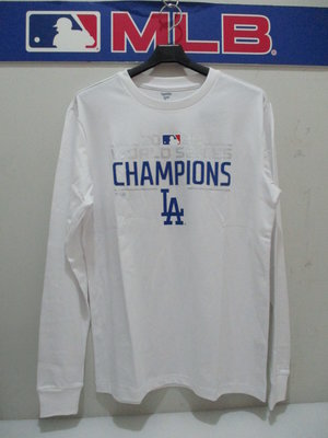 【喬治城】MLB世界大賽冠軍長袖T恤 美國大聯盟 道奇隊 白色 6060101-800