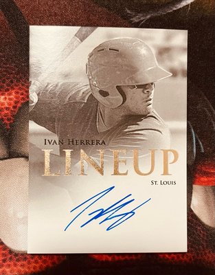 Ivan Herrera auto autograph card 02/16 2019 Futera Onyx LINEUP Cardinals 百大新秀