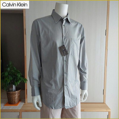 Calvin Klein 日本製 新品 棉質長袖襯衫 男 L号 美國名牌 CK 廓形寬鬆 長袖西裝襯衫 M283FC