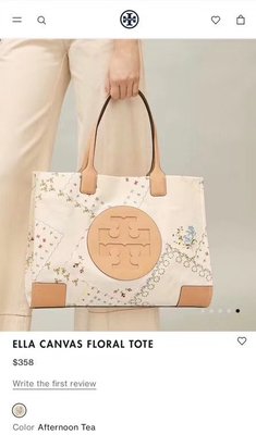 NEW Tory Burch Afternoon Tea Floral Printed Canvas Ella Tote $358