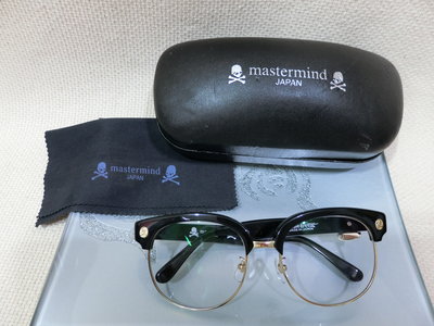 日本正規精品Mastermind Japan金邊骷髗平光眼鏡架94%NEW出清價$3500起(5日標)+贈原廠眼鏡盒