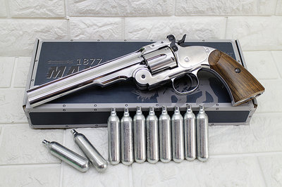 [01] WG MAJOR3 美式折輪 手槍 CO2槍 銀 + CO2小鋼瓶 ( 左輪槍美國折輪史密斯威森牛仔警長玩具槍