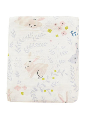 MLG |花兔子|純棉卡通清新可愛兒童床罩夏天雙層紗單床笠床單
