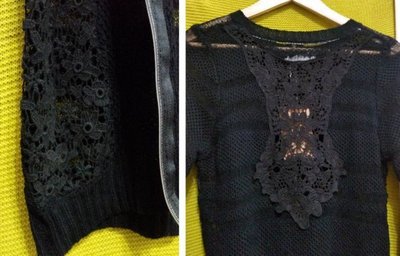 轉賣 正韓 STUDIO FLUIT法式蕾絲 兩面可穿多變黑色罩衫上衣/外套
