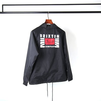 Cover Taiwan 官方直營 Brixton 教練外套 Coach Jacket 風衣 美式 滑板 黑色 (預購)