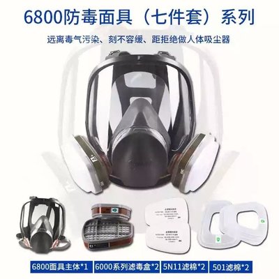 綸綸 3M 6800 七件組配查詢版6003 噴漆專用防毒面具防油濺面罩透明全面罩防護面具