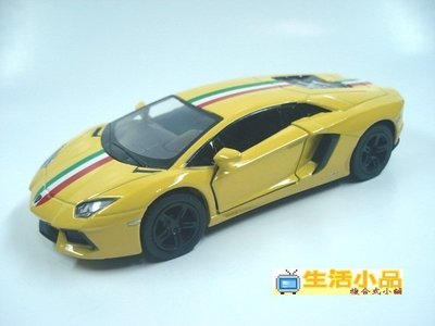 ☆生活小品☆ 模型 Lamborghini Aventador LP 700-4 *義大利旗黃色* (有迴力) 歡迎選購