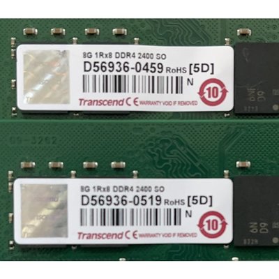 創見 筆電記憶體 DDR4 8G 1RX8 DDR4 2400
