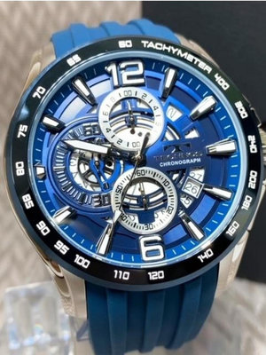 一元起標 TECHNOS 全新熱銷款 瑞士錶 3眼計時 防水100米 運動橡膠錶帶 大錶徑 日曆