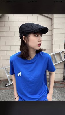 【熱賣精選】韓國MLB春夏新款ins網紅款寶藍LA背後字母潮款T恤短袖-LK49458